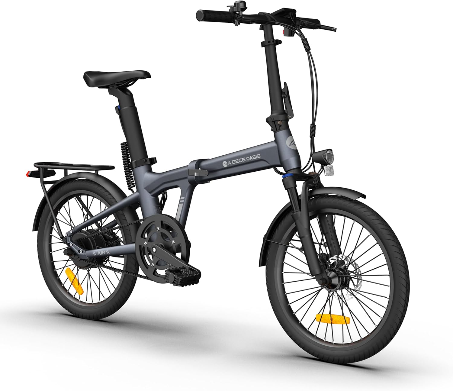 ADO Air20Pro Electric Bike Folding, EBike for Adults, 20" Folding Electric Bicycle, Belt Drive, Bafang Motor, ECO and SPORT Mode, Adjustable Shock Absorption, LCD, APP, Range Up To 100KM