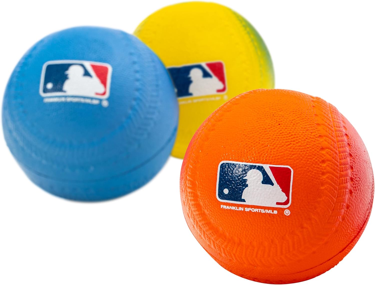 Franklin Sports Foam Baseballs - Soft Foam Practice Baseballs for Kids - Perfect for Hitting and Indoor or Outdoor Play - 3 Pack - Official MLB Licensed Product