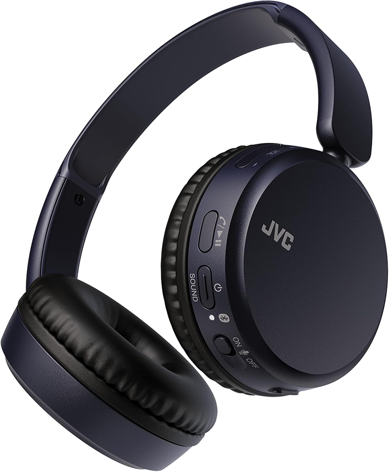JVC Wireless Headphones with Bluetooth 5.2, Microphone, 35 Hours Battery, 3 Sound Modes and Equalizer, Lightweight, Powerful Bass and Adjustable Design, HA-S36W-A (Blue)