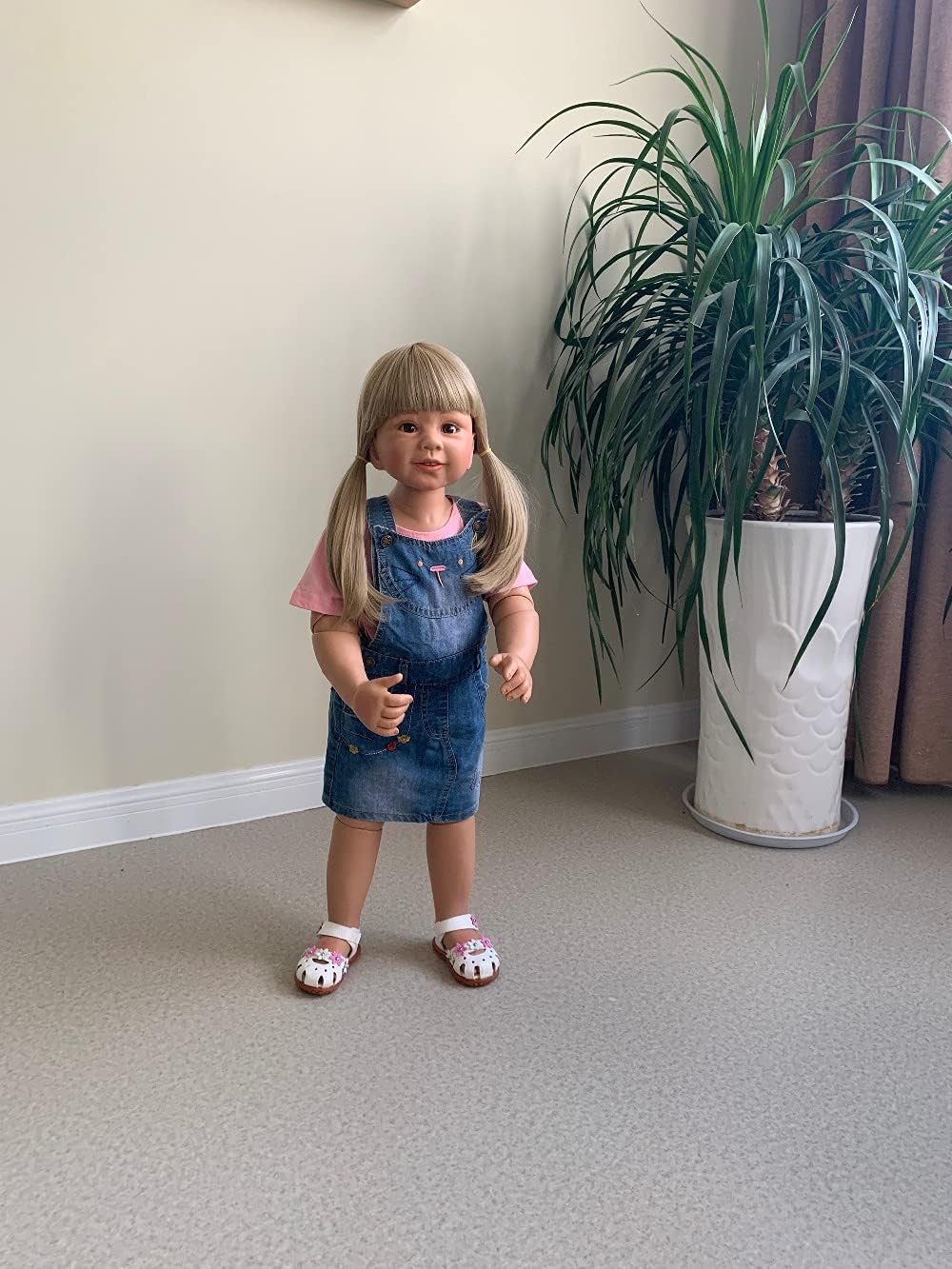 yuela 87CM Huge baby toddler girl lifelike artist desgin ball jointed real age2 dress model collectible doll high qualtity masterpiece