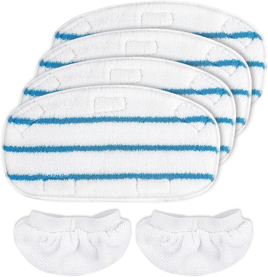KEEPOW Steam Cleaner Accessories Compatible with PurSteam Steam Mop Cleaner - Washable Microfiber Pads for Hardwood Floor Cleaning, Universal Microfiber Cloths (6 Pack)