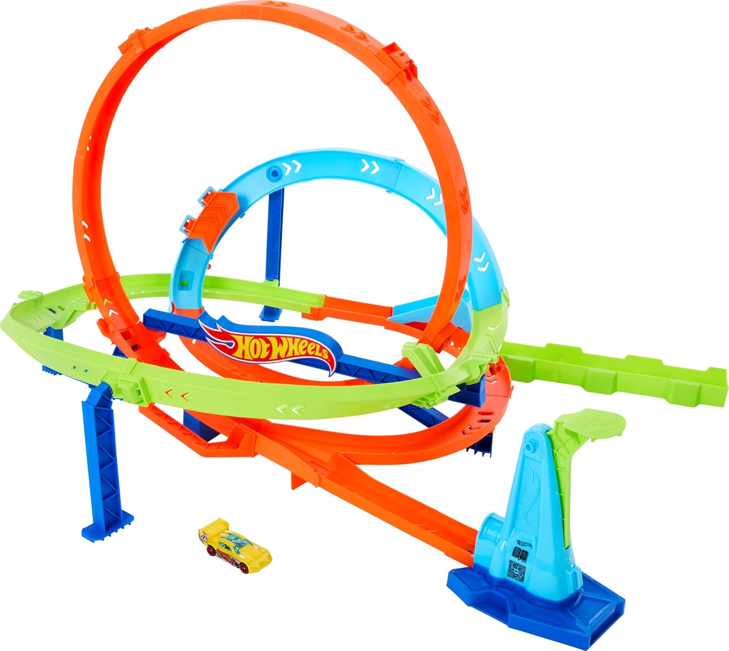 Hot Wheels Toy Car Track Set, Action Loop Cyclone Challenge Track Set, 2 Ways to Play & Easy Storage, with 1:64 Scale Toy Car (Amazon Exclusive)