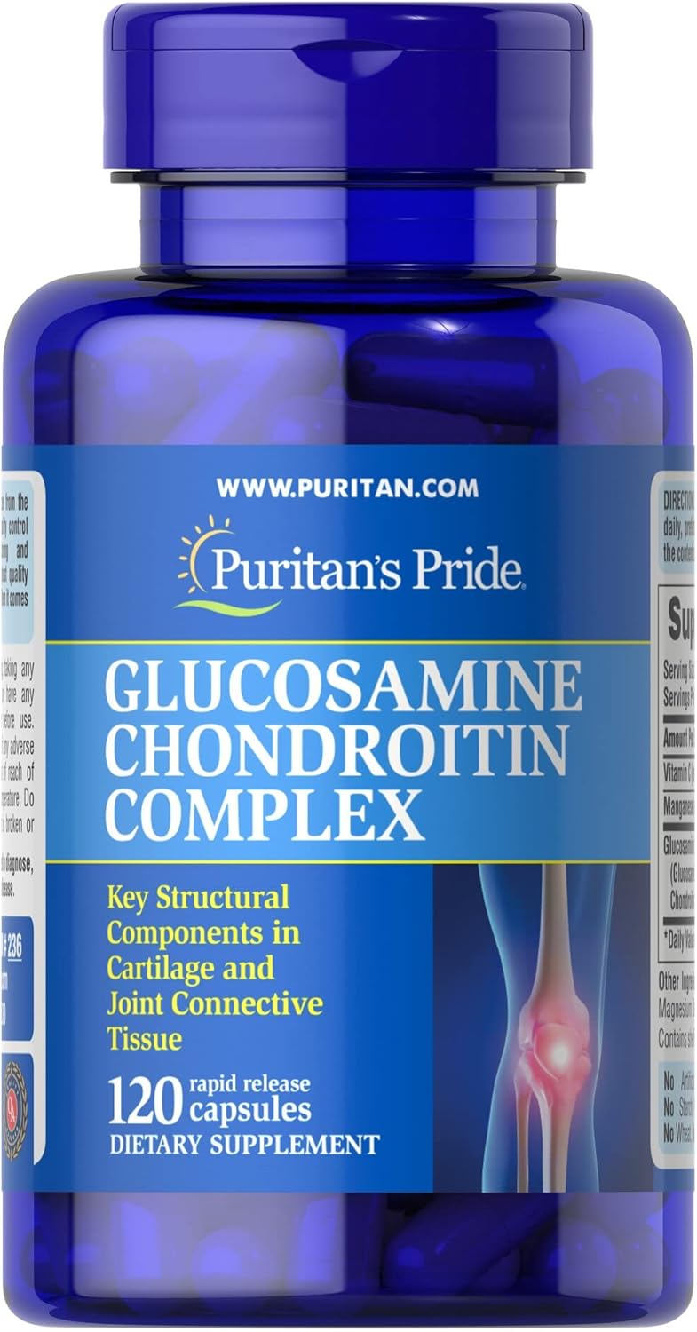 Puritan's Pride Glucosamine Chondroitin Complex for Women and Men, Dietary Supplement for Joint Health, 120 Rapid Release Capsules