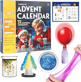 2024 Science Experiment Kit Advent Calendar, Christmas Advent Calendar 2024, 24 STEM Experiments in Chemistry and Physics Science Kit Advent Calendar for Kids, Gift Idea for Christmas and New Year