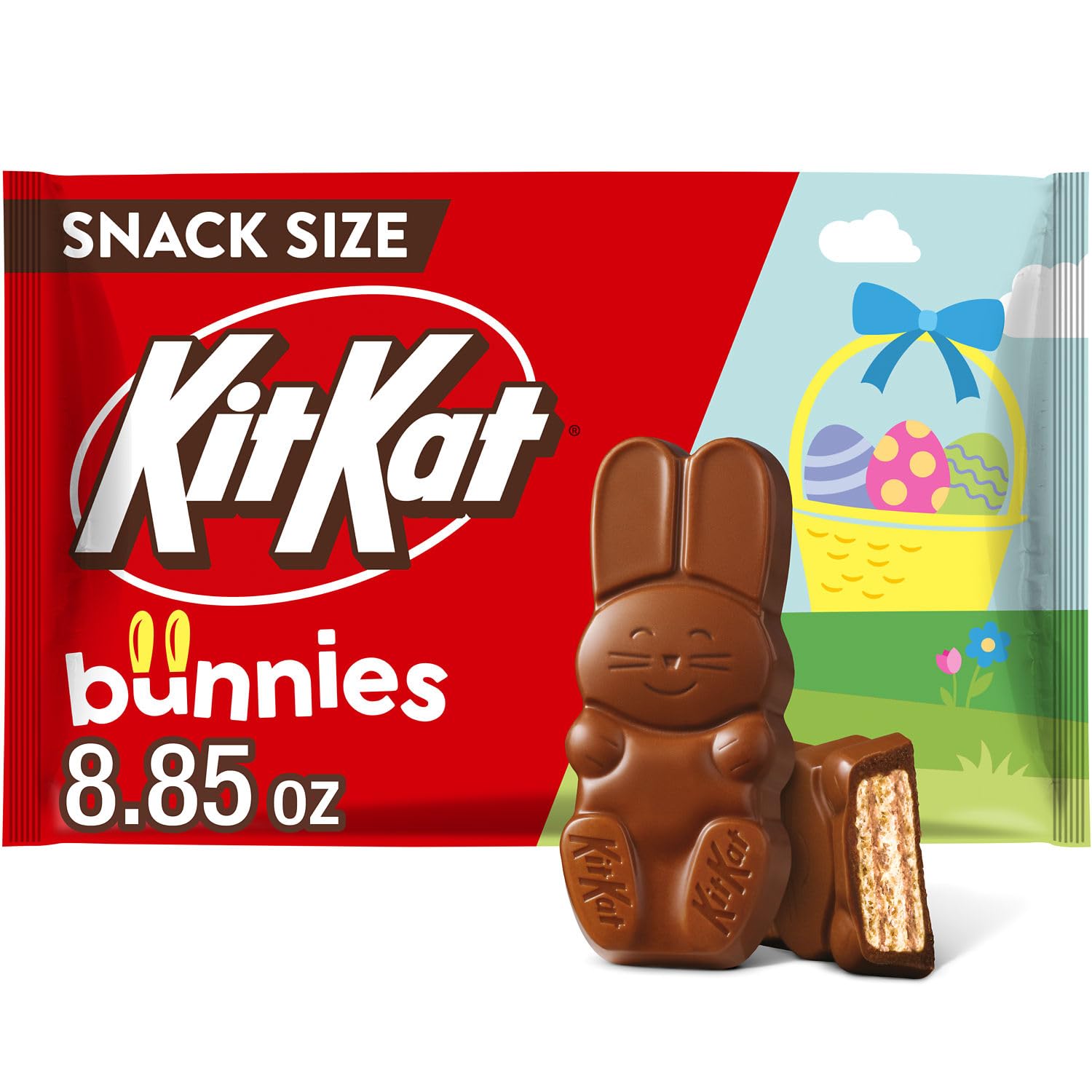 KIT KAT Milk Chocolate Wafer Snack Size Bunnies, Easter Candy Bag, 8.85 oz