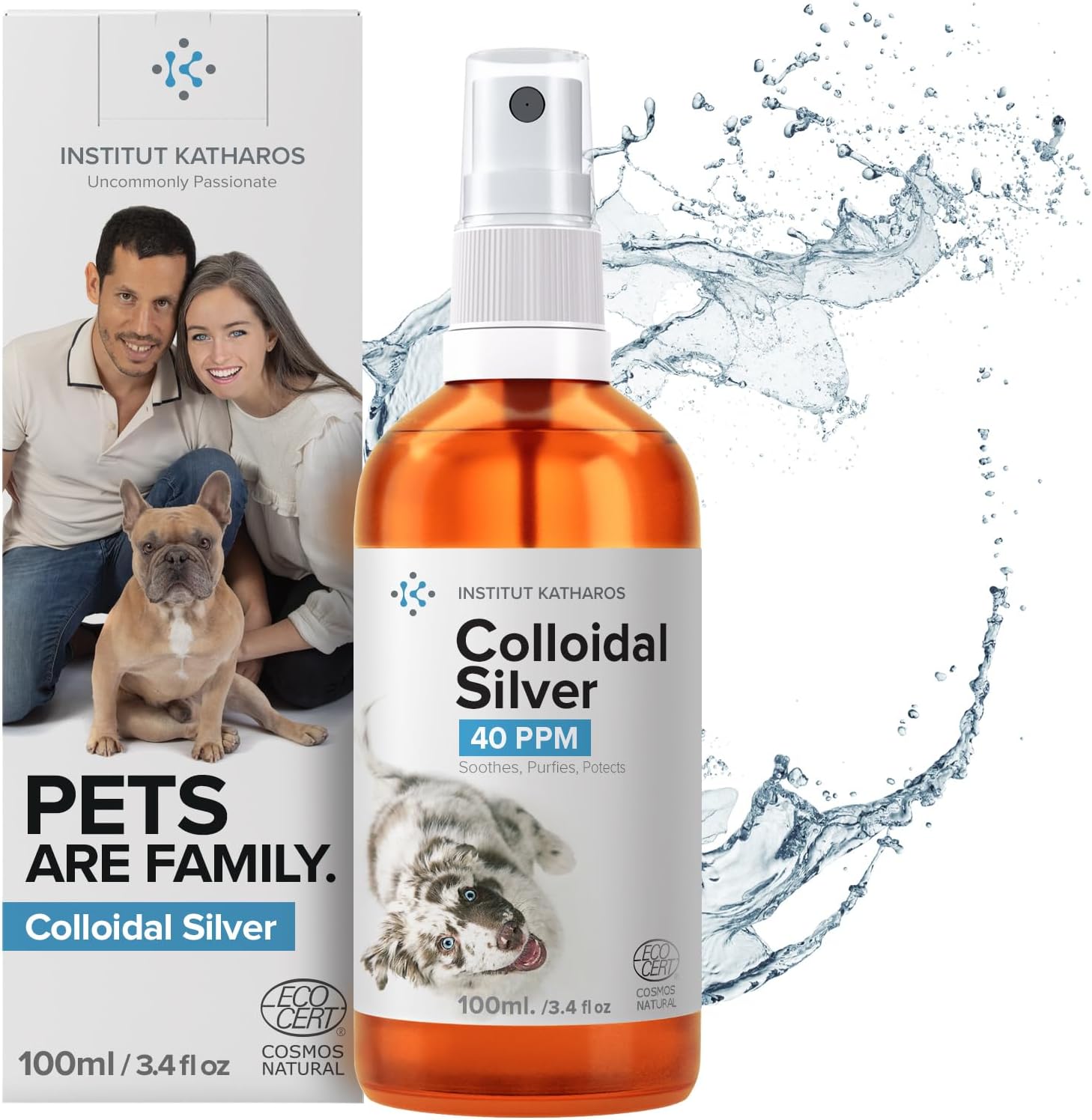 Colloidal Silver Antiseptic Spray All-in-1 Treatment: Dogs & Cats ● Skin Issues Relief (Itchy, Allergy, hotspot, Yeast, Dry) ● 100% Natural Antibiotic ● Fights Infection (Ear, Eye) ● Pets Wound Care