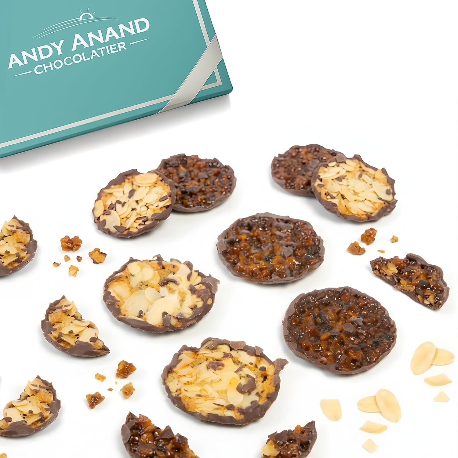 Andy Anand Dark Chocolate Florentines Cookies, 24 Pcs 7 Oz