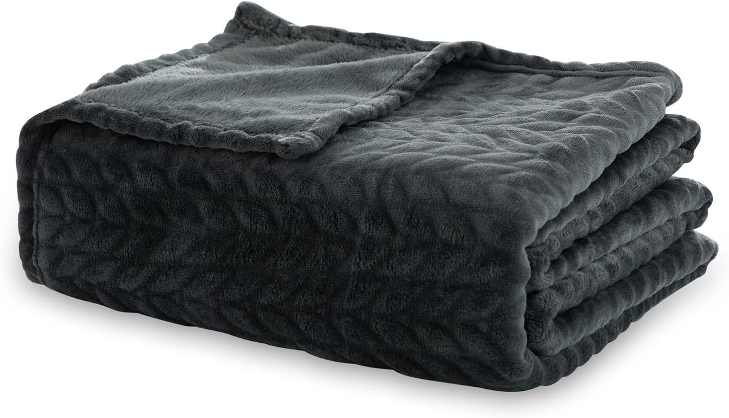 Winthome Soft Throw Blanket for Sofa Bed, Warm Fleece Blankets for Adult, Cozy for All Seasons (Dark Grey, Single/130x170cm)