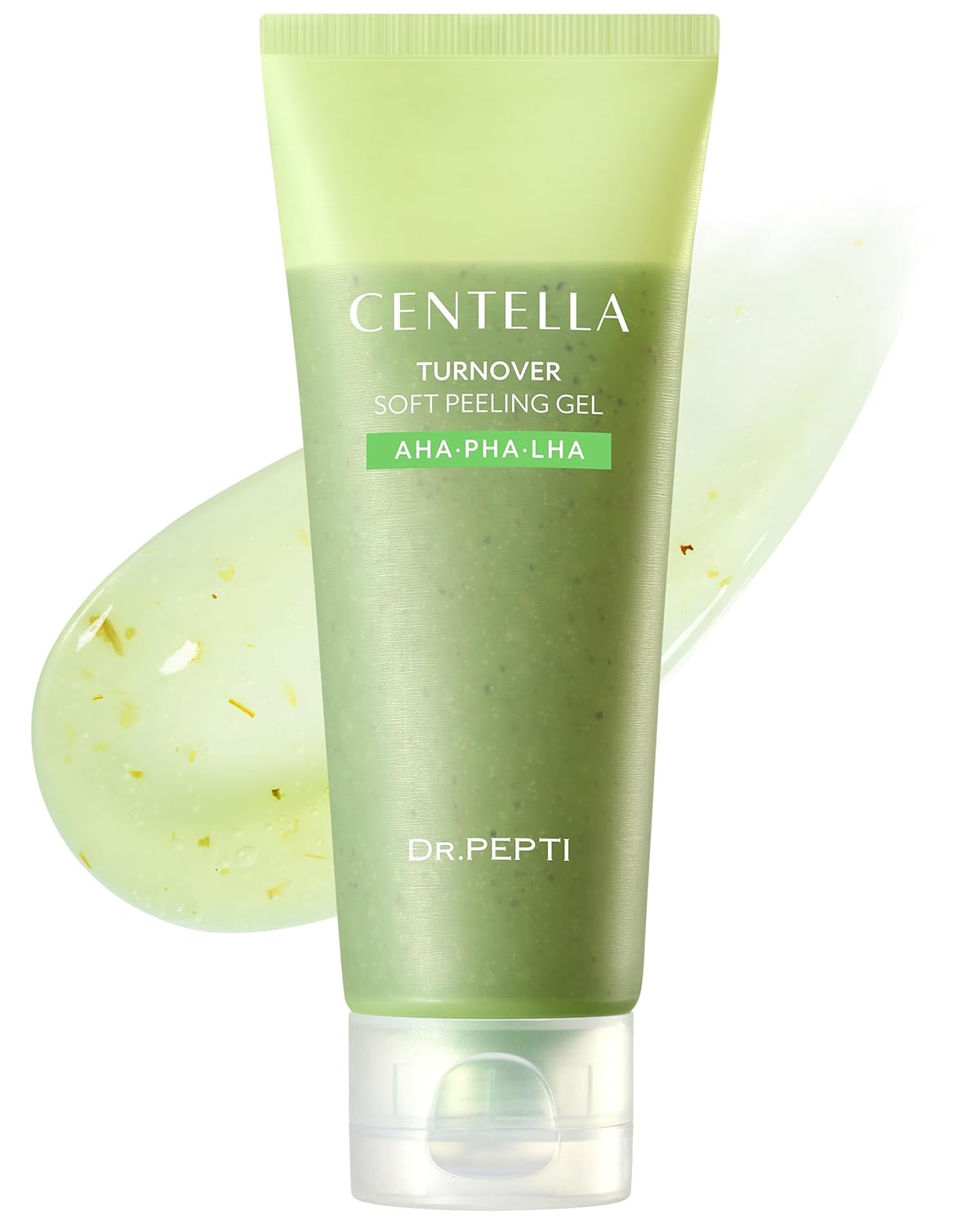 DR.PEPTI Centella Turnover Soft Peeling Gel - Korean Face Exfoliating Scrub with AHA BHA PHA LHA, 6 Peptides - Dead Skin Removal for Dull Rough Skin, 3.38 fl.oz.