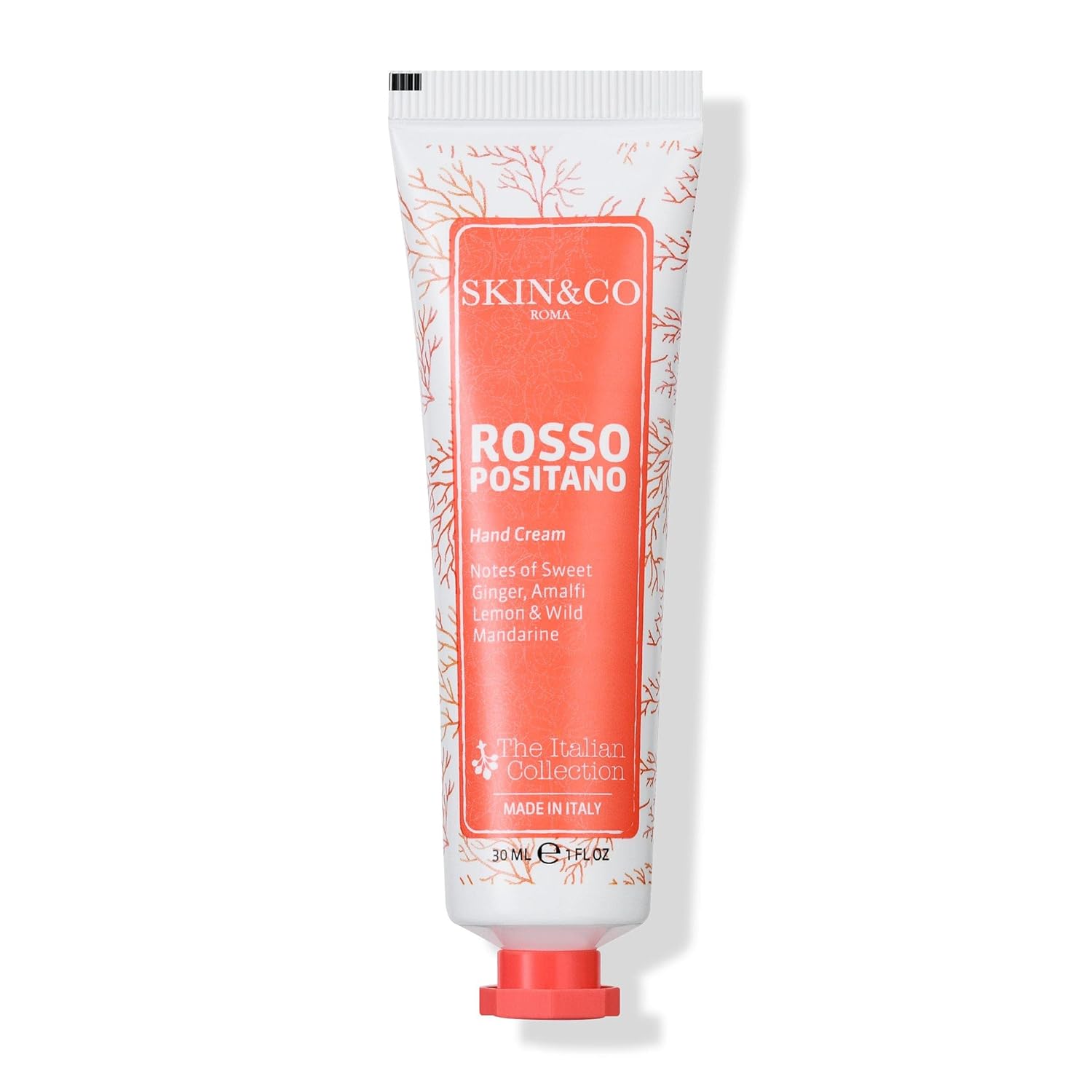 SKIN&CO Roma Rosso Positano Hand Cream - Notes of Sweet Ginger, Amalfi Lemon and Wild Mandarin, Made in Italy
