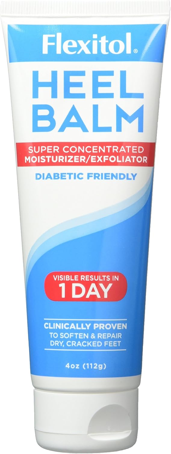 Flexitol Heel Balm 4 Oz Tube (Pack of 2), Rich Moisturizing & Exfoliating Foot Cream. Fast Relief of Rough, Dry & Cracked Skin on Heels/Feet. For Daily Use and Pedicures. Diabetic Safe and Effective
