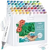 Ohuhu Alcohol Markers Double Tipped Slim Broad and Fine Art Marker for Artists Adult Coloring Drawing Landscape Sketch - 60 Colors Kaala Markers Refillable Art Pen Gift