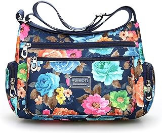 NOTAG Crossbody Bags for Women Nylon Shoulder Bag Floral Multi-Pocket Purses and Handbags