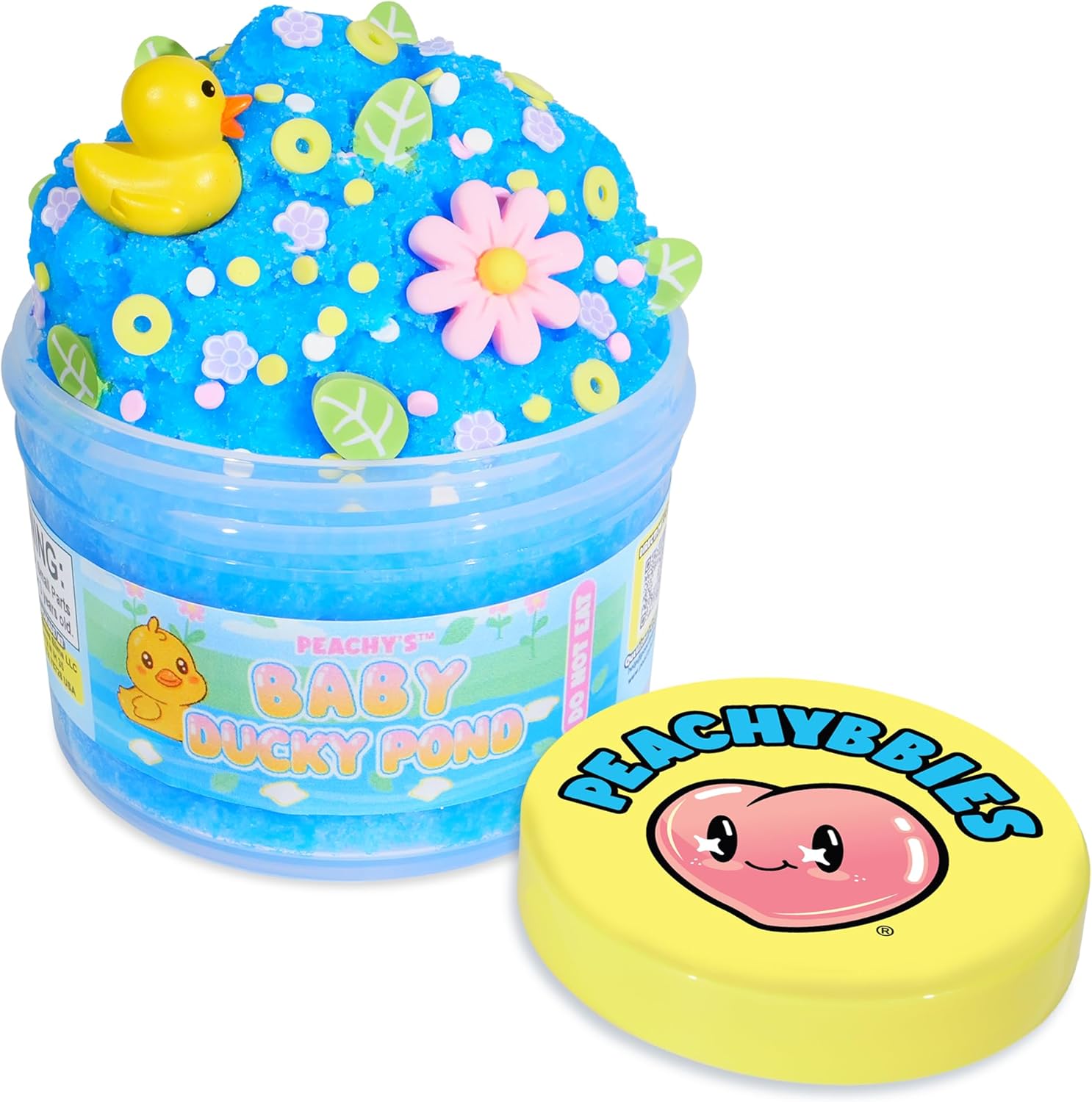 Peachybbies Baby Ducky Pond Cloud Slime, Made in USA, 7 oz.