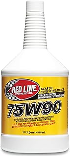 Red Line 57904 75W90 GL-5 Synthetic Gear Oil for Hypoid Limited Slip Differentials - 1 Quart (4 Pack)