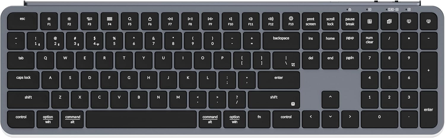 Keychron B6 Pro Ultra-Slim Full-Size Wireless Keyboard - Space Gray