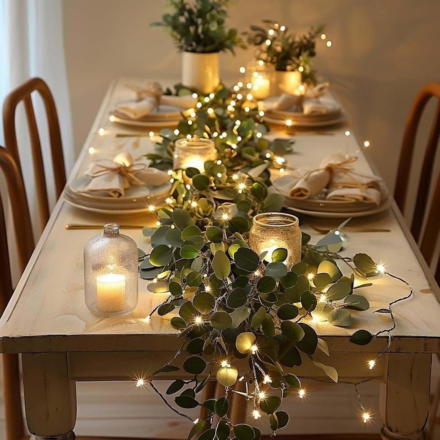 Twinkling Tree Olive Vine,6ft Fairy Light Olive Vine Garland,LED Artificial Greenery Garland Light String,Faux V/ine Lights Artificial Greenery G/arland,for Spring Christmas Mantel Table Wall (3PCS)