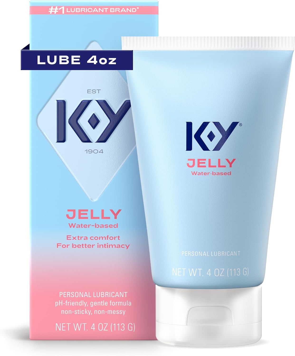 K-Y Jelly Personal Lubricant, Water Based Lube for Sex, 4 FL OZ