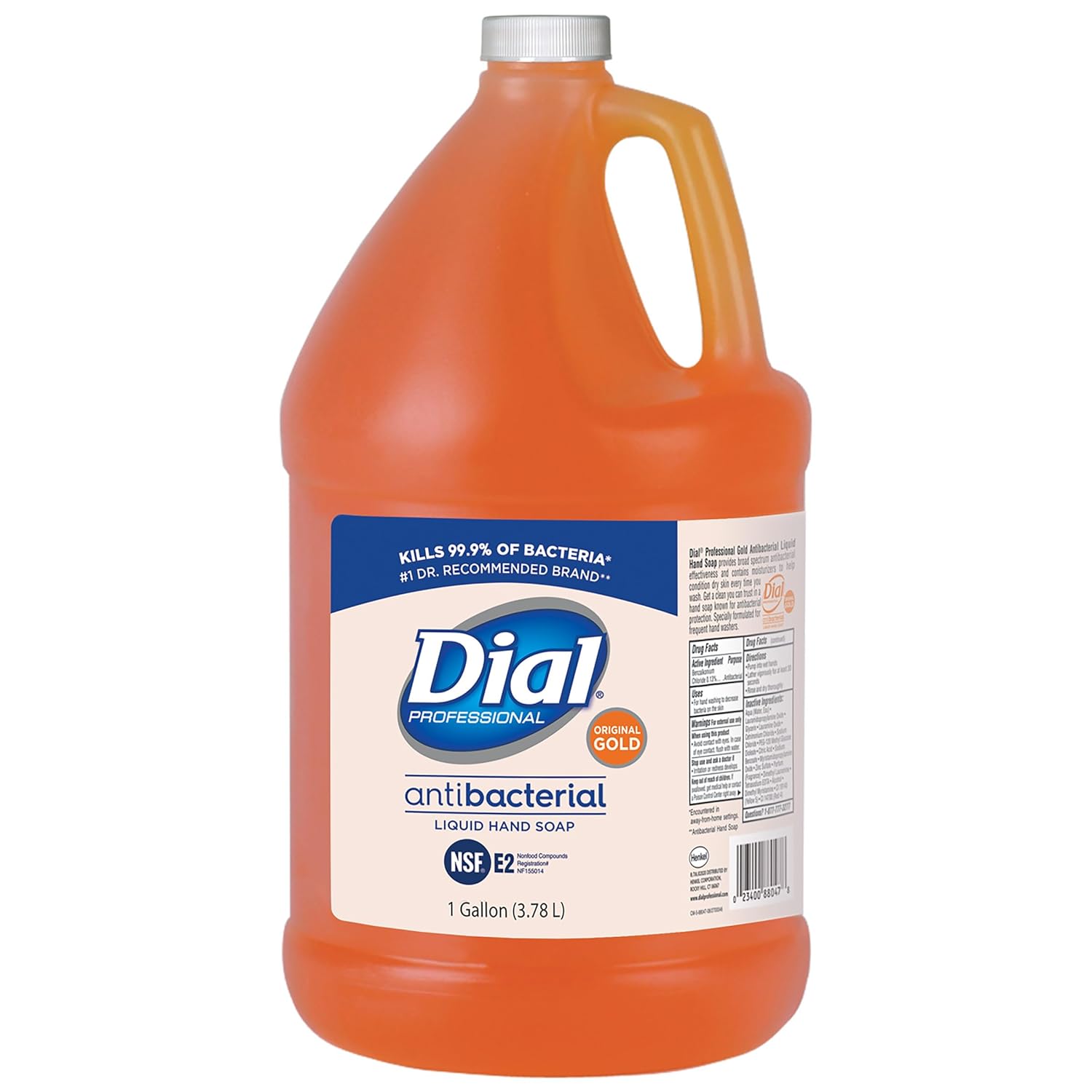 Dial Professional Gold Antibacterial Liquid Hand Soap, 1 Gallon Refill Bottle, 128 Fl Oz