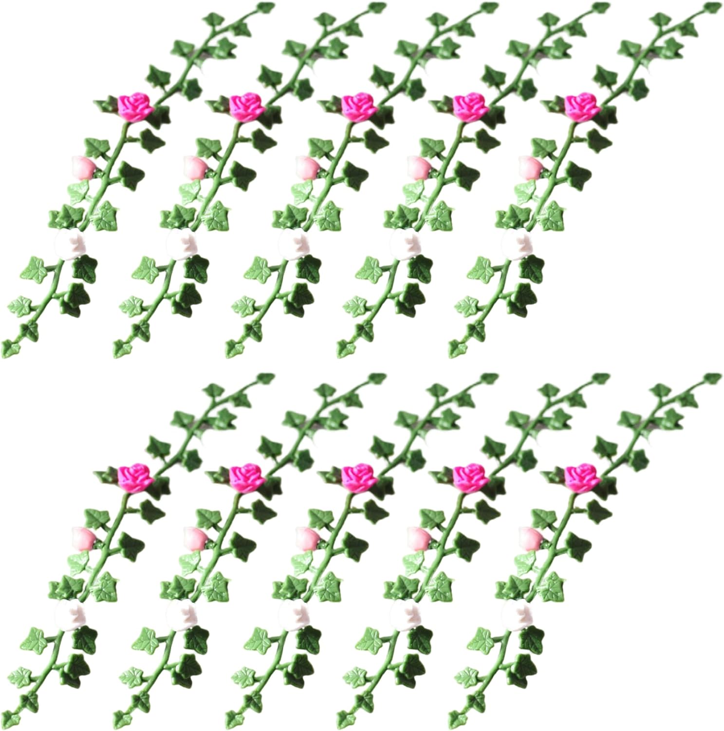 10Pcs Dollhouse Miniatures, Miniature Flowers 1:12 Simulation Dollhouse Plants, PVC Miniatures, Fairy Garden Flowers for DIY, Craft, Landscape