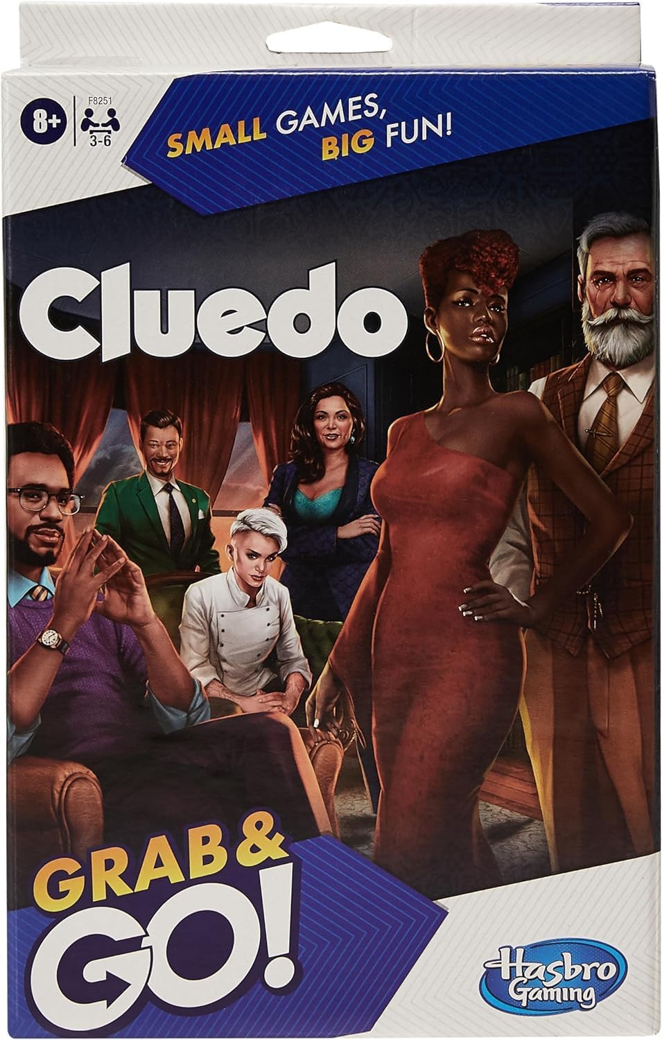 Cluedo Grab and Go Game, Portable Game for 3-6 Players, Travel Game for Kids - English Version