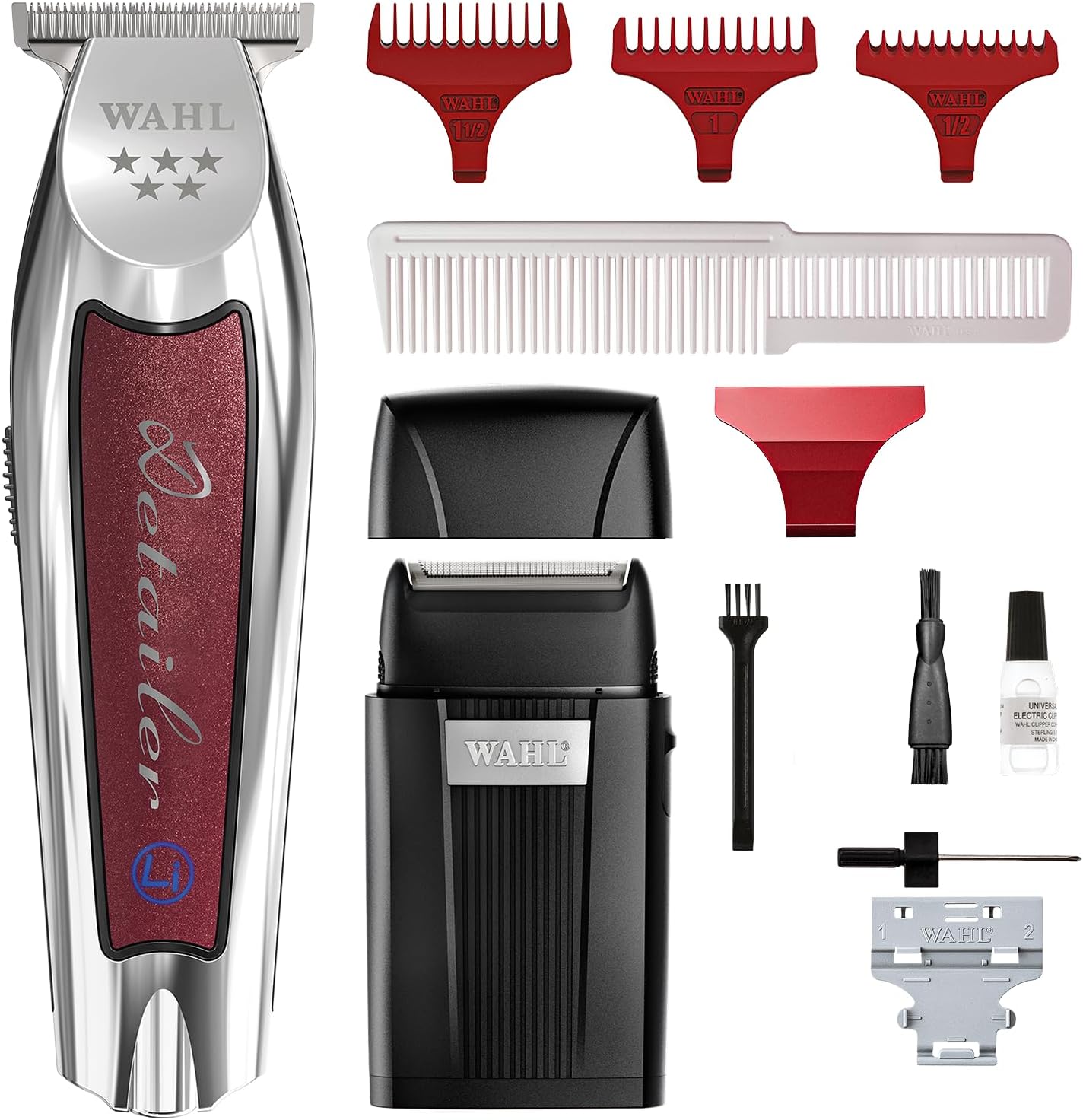 Wahl Professional Trimmer and Shaver Bundle, Cordless Detailer Barbers Trimmer, Wide T-Blade for Straight Lines, Ultra-Close Fade Finishing, Perfect for Salon Use