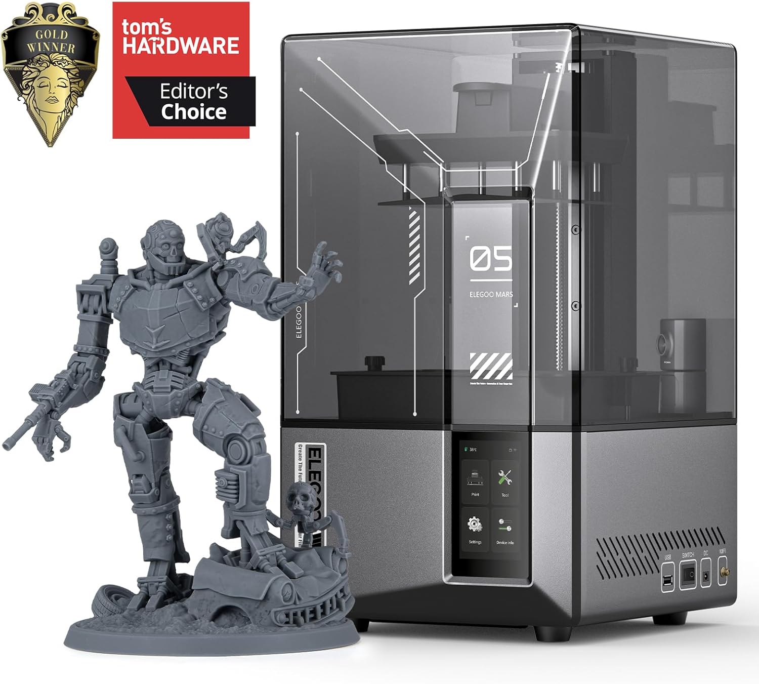 ELEGOO Mars 5 Ultra Resin 3D Printer, 9K Mono LCD Screen, Auto Leveling, Wi-Fi Cluster Printing, AI Camera, 150mm/h Fast 3D Printing Speed, 6.04x3.06x6.49 inch Printing Size
