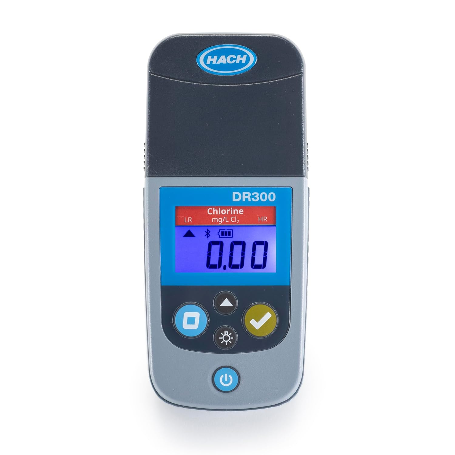 Hach DR300 Pocket Colorimeter, Chlorine, Free + Total, LR/HR, Waterproof, Portable, for Reliable Water Quality Testing, Easy-to-Use Interface, Large Backlit Display, with Carry Case, LPV445.97.00110