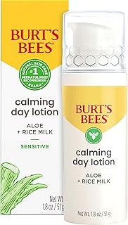 Burt's Bees Valentines Day Gifts, Calming Day Face Lotion With Aloe and Rice Milk, Soothing Face Lotion for Sensitive Skin, 98.9 Percent Natural Origin Skin Care, 1.8 oz. Bottle