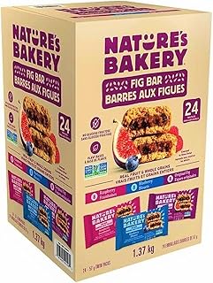 Nature's Bakery Whole Wheat Fig Bars, Variety Pack (8- Blueberry, 8- Original Fig, 8-Raspberry), 1- 24 Count Box of 2 oz Twin Packs (24 Packs), Vegan Snacks, Non-GMO