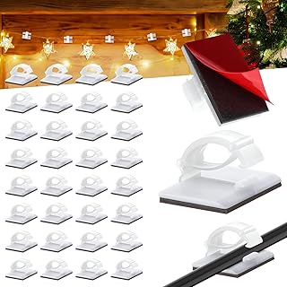 200 Pieces Christmas Light Hooks Self Adhesive Cable Clips Stick on Wire Clips Cord, Holiday Christmas Light Hooks for Christmas Hanging Light Home Decoration Outdoor Roof, Roof Ridge Line, Fence