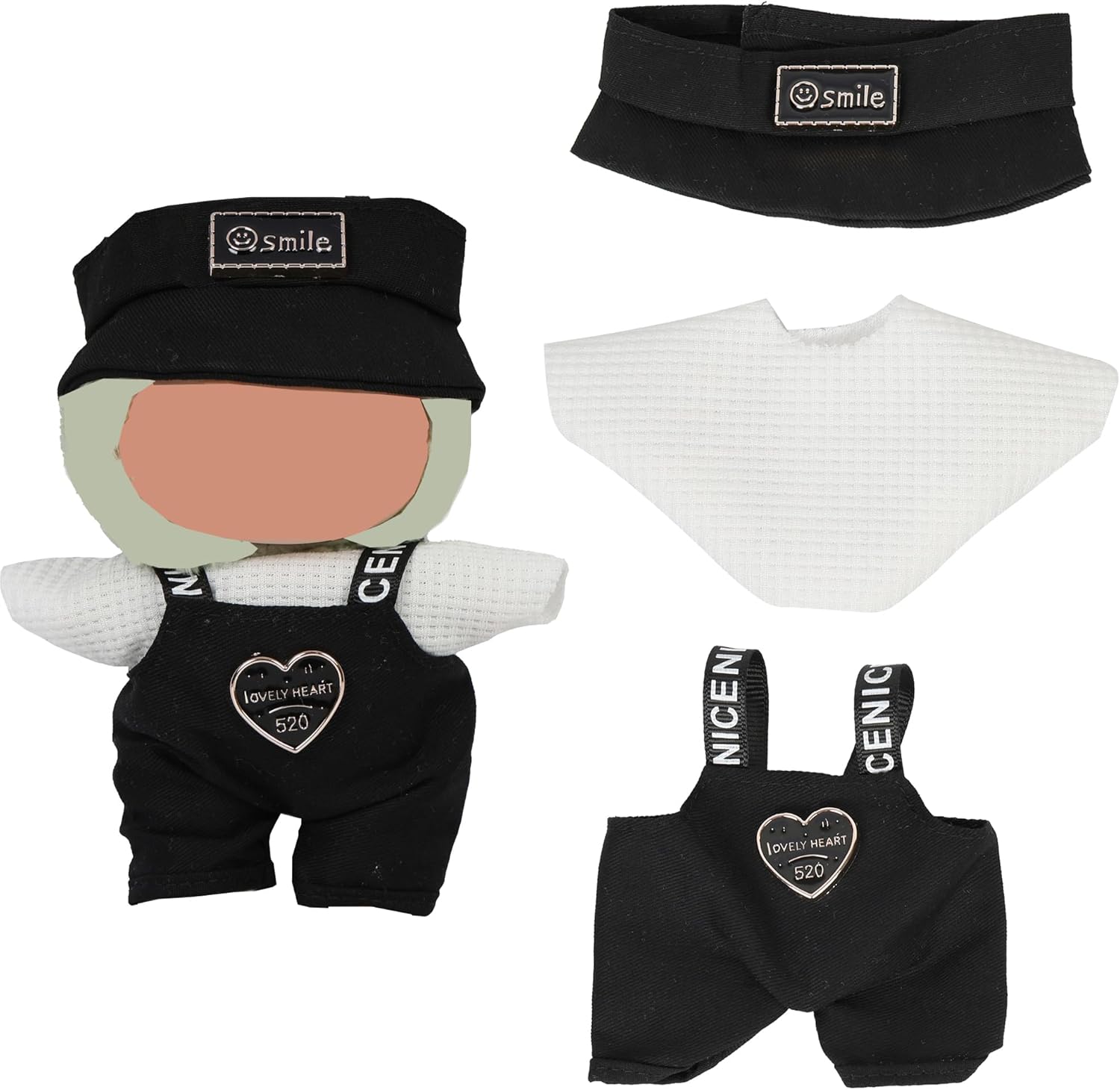 17CM Doll Clothes (No Dolls),3Pcs Outfits for 6.7 Inch Dolls Accessories Party Decoration Favors Merch Gifts Fits Popular Cute Blind Box Art Dolls (Black)