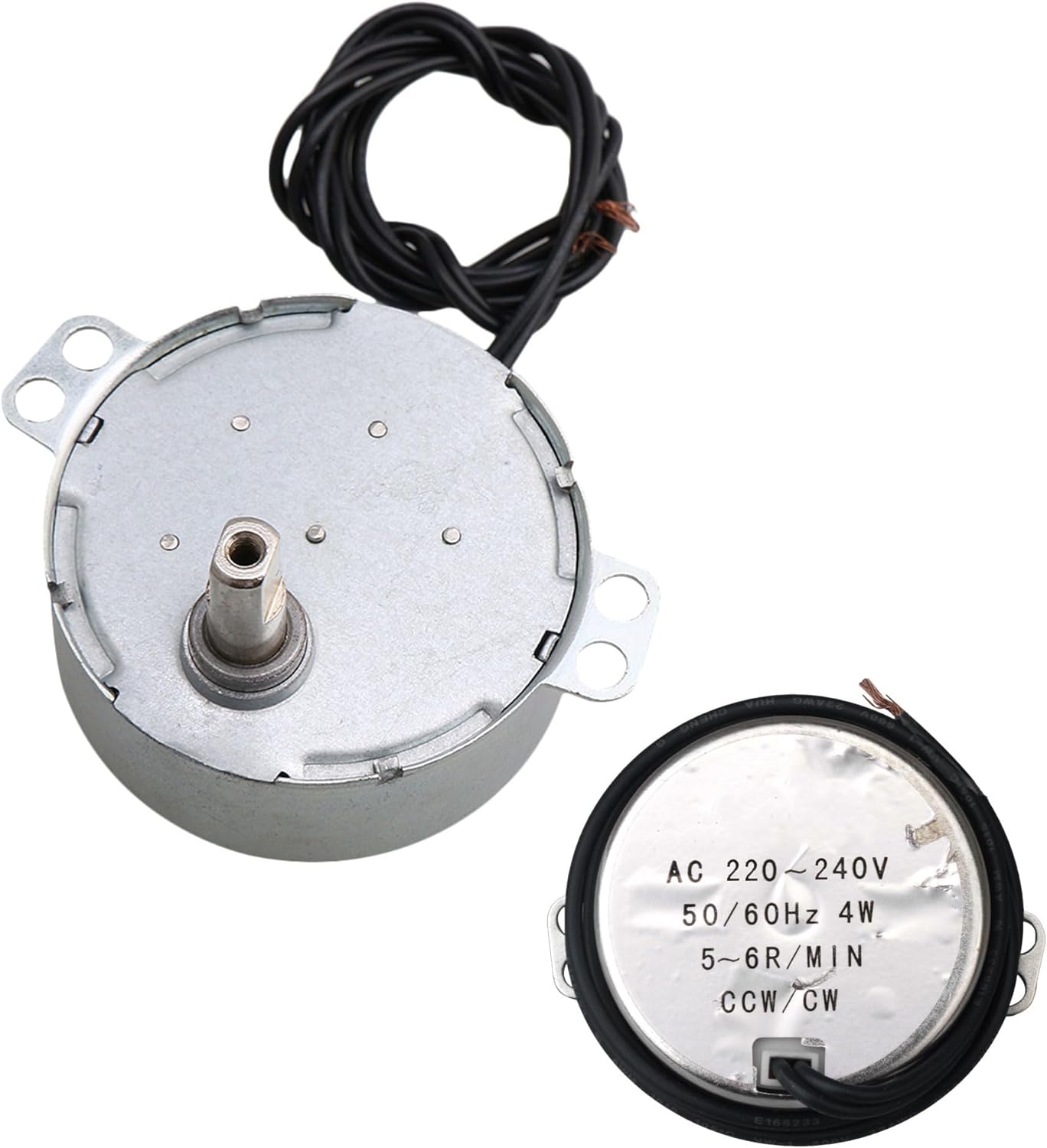 Homeswitch Metal TYC-50 Double Flat Shaft CW/CCW Undirectional Speed Reduction Synchronous Motor AC220V 5-6RMP Silver