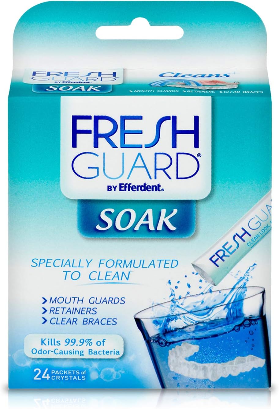 Fresh Guard Soak by Efferdent for Retainers & Clear Braces, Original Version, 24 Count