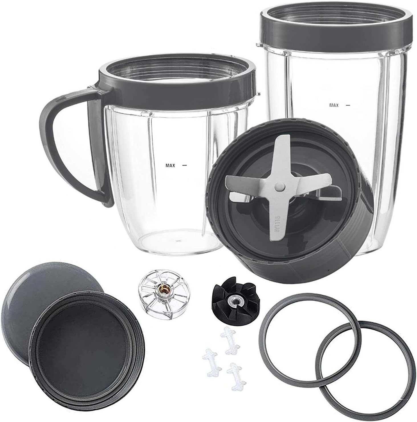 Accessories for Compatible with Nutribullet Blade wilth lids,Gears Set, Cup with Gasket Set Replacement Parts for Compatible with NutriBullet 900W/600W Series