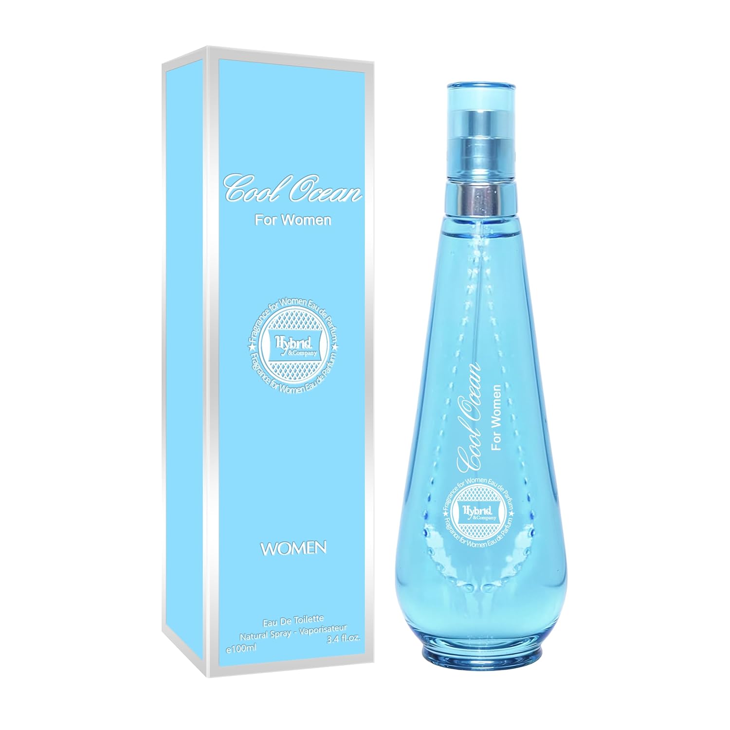 Hybrid & Company Women Cool Ocean Eau De Parfum Vaporisateur Natural Spray 3.4 Fl Oz