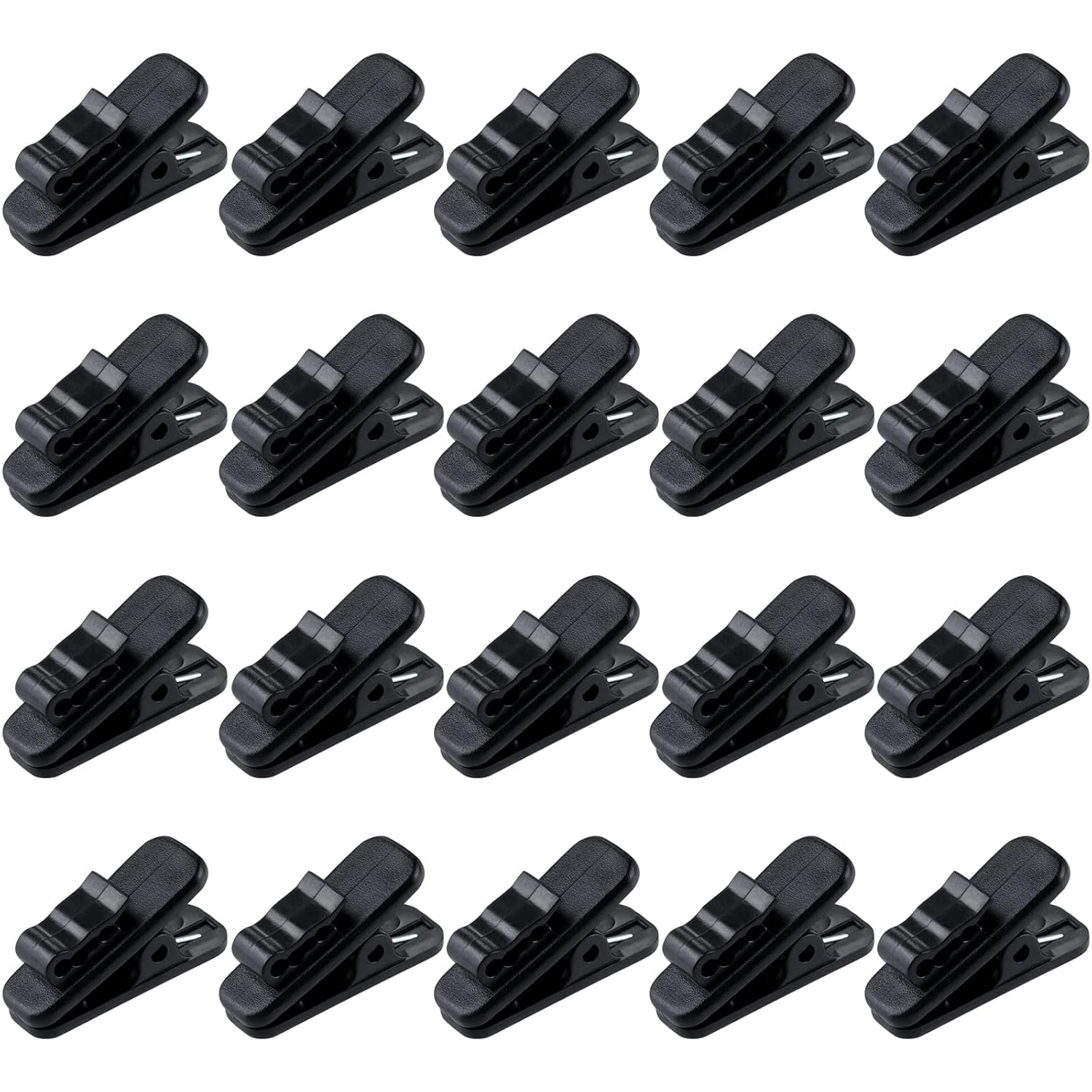 MUZHI Headphone Clip,Small Cable Clothing Clips,Earbud Clip to Keep Earphone/Microphone Cord in Place for 1.5mm Wire Diameter Round Wire Earphone 1 Inch Length,20Pcs (Black)