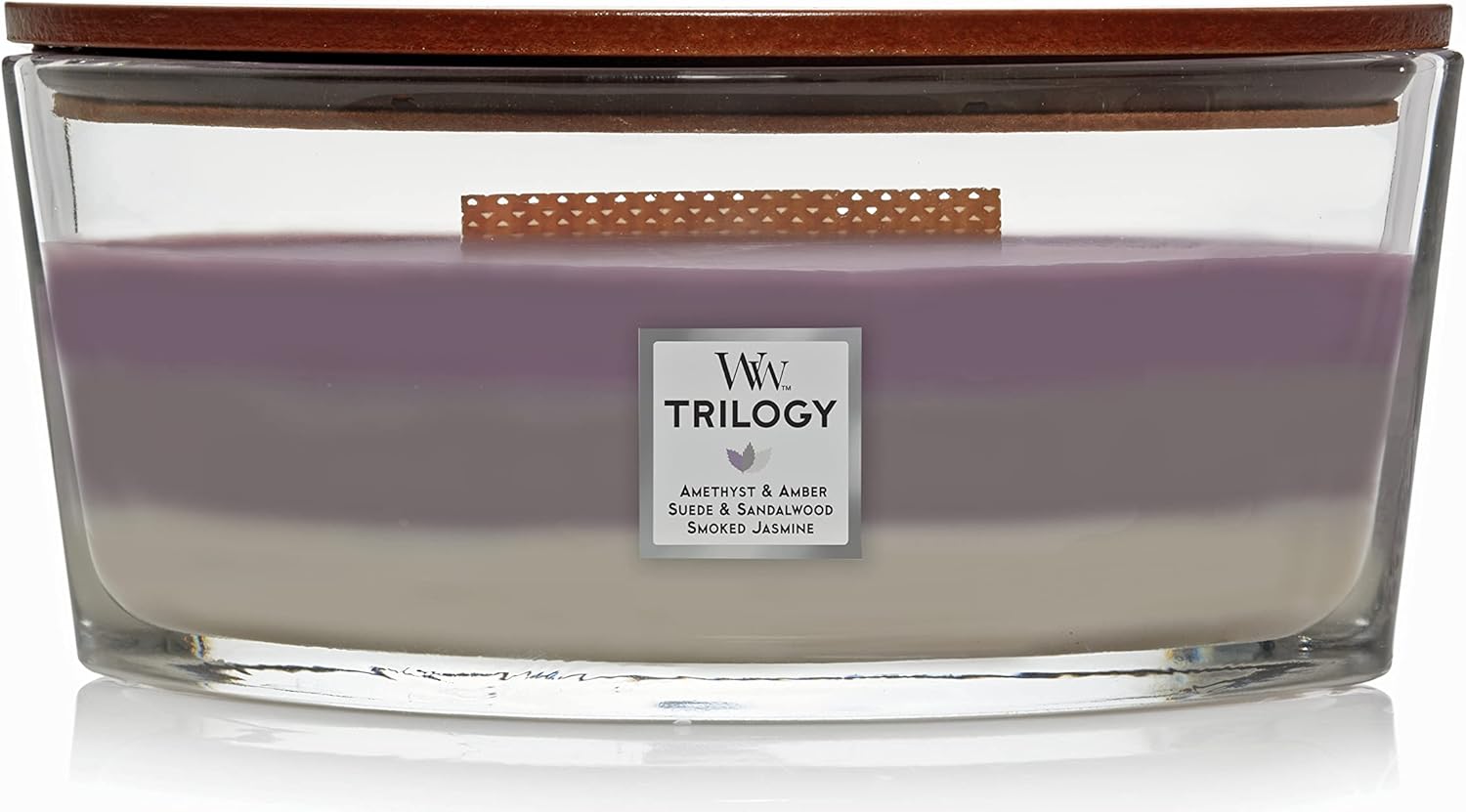 Woodwick Ellipse Scented Candle, Amethyst Sky Trilogy, 16oz | Up to 50 Hours Burn Time