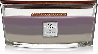 Woodwick Ellipse Scented Candle, Amethyst Sky Trilogy, 16oz | Up to 50 Hours Burn Time