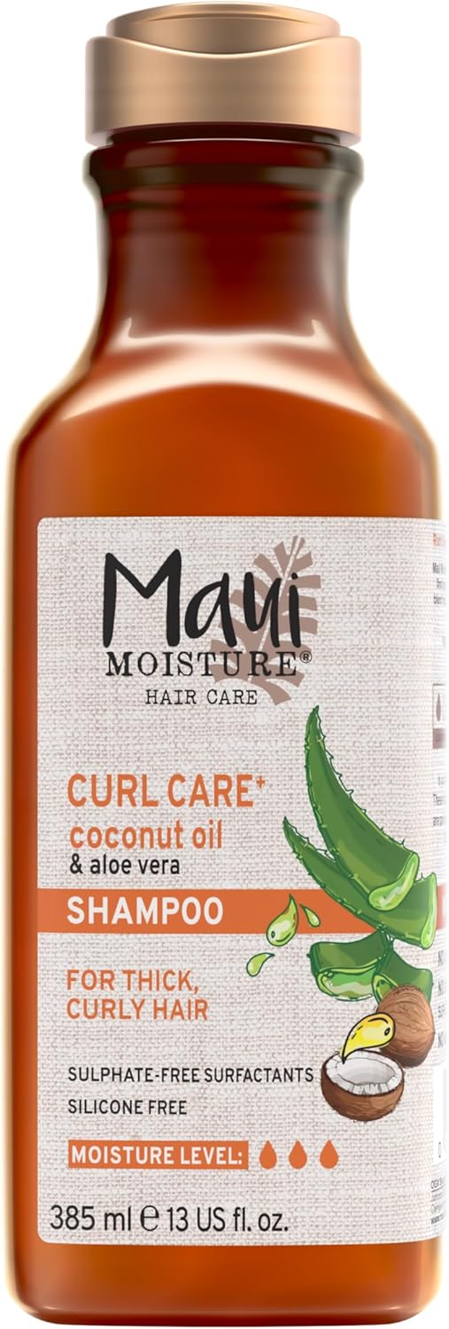 Maui Moisture Hair Care, Curl Quench+, Coconut oil, Shampoo for Thick and Curly hair, 385 ml (Packing May Vary).
