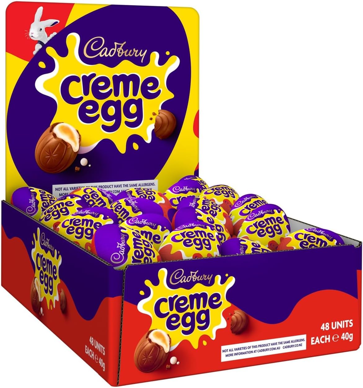Cadbury Creme Egg - Milk Chocolate Filled With Creamy Filling, Pack of 48 x 40 g
