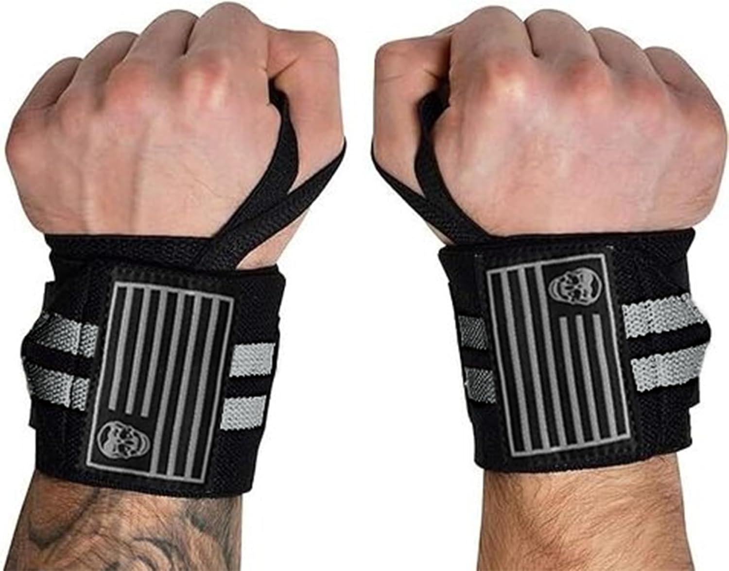 'Gymreapers Weightlifting Wrist Wraps (IPF Approved) 18'' Professional Quality Wrist Support with Heavy Duty Thumb Loop - Best Wrap for Powerlifting Competition, Strength Training, Bodybuilding'