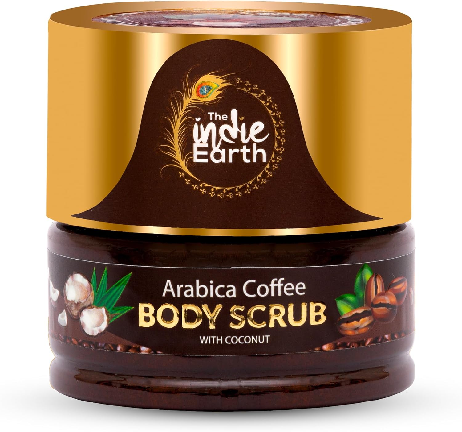 The Indie Earth Arabica Coffee Body Scrub With Coconut & Shea Butter - Natural & Safe | For All Skin Type | Globally Trusted Premium Natural Body Scrub | For Smooth, Supple & Radiant Skin Care - 125gm