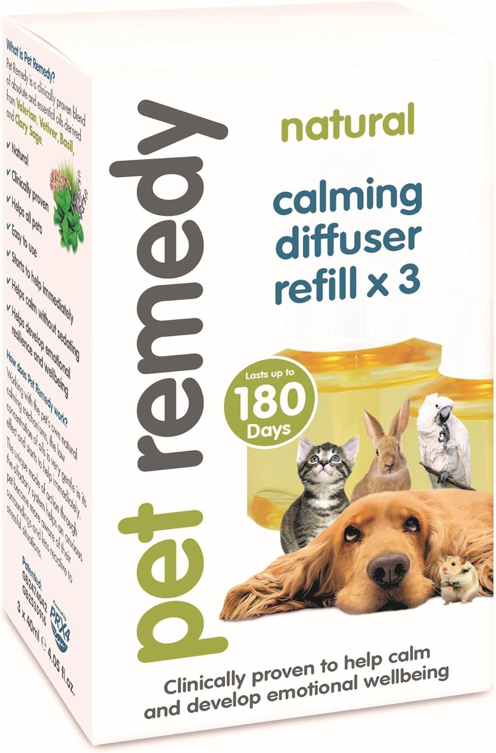 Pet Remedy Natural Calming Diffuser Refill Pack, 40 ml, Pack of 3 (6 Month Supply)