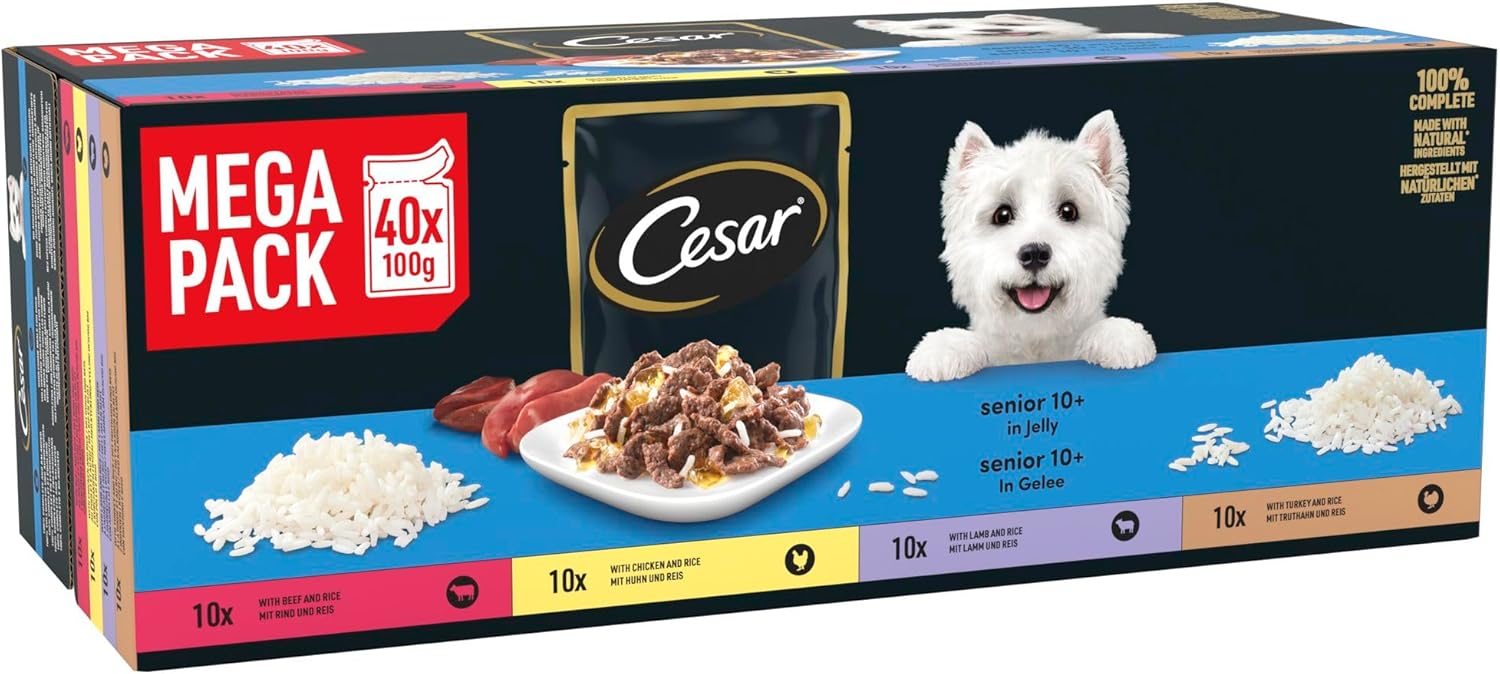 CESAR Senior Dog Pouches Sauce Selection in Jelly 40x100g