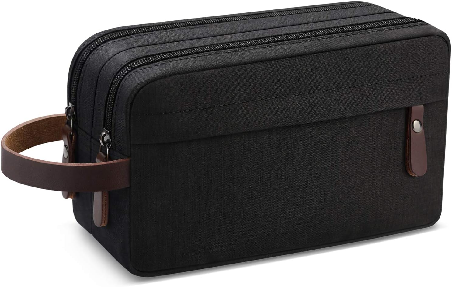 Men's Travel Toiletry Organizer Bag Water-resistant Shaving Dopp Kit Bathroom Bag (Black Water-resistant)