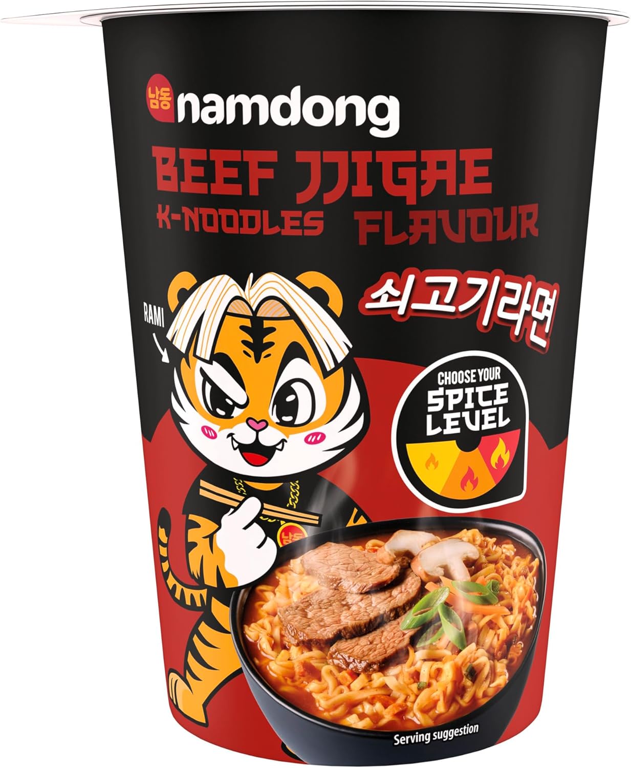 Namdong Beef Jjigae Noodle Pot Korean-Style Instant Noodles with a Sachet of Chilli Mix 8X 83 g