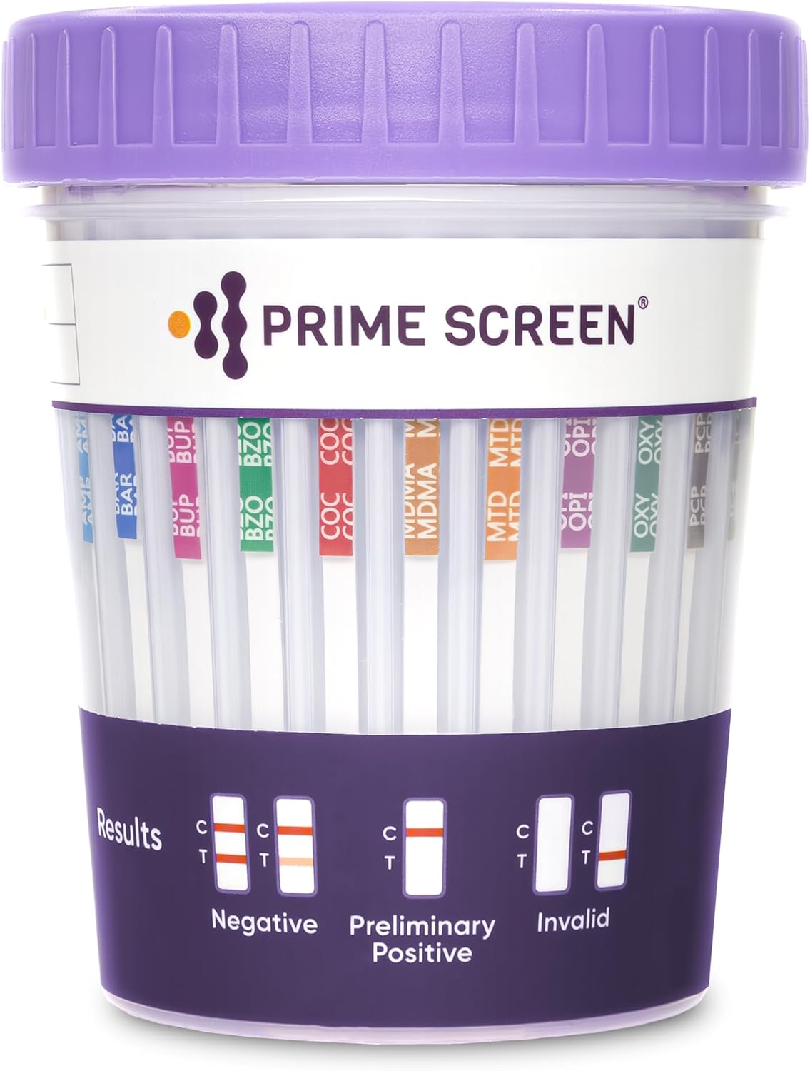 Prime Screen Multi-Drug Test Cup 12 Panel Kit (AMP,BAR,BUP,BZO,COC,MDMA,MTD,OPI,OXY,PCP,TCA,THC) -CDOA-3124-[50 Pack]