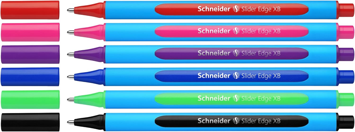Schneider Slider Edge XB 152284 Ballpoint Pen (Line Thickness: XB, Indelible, Triangular Pin) 5 + 1 Pieces