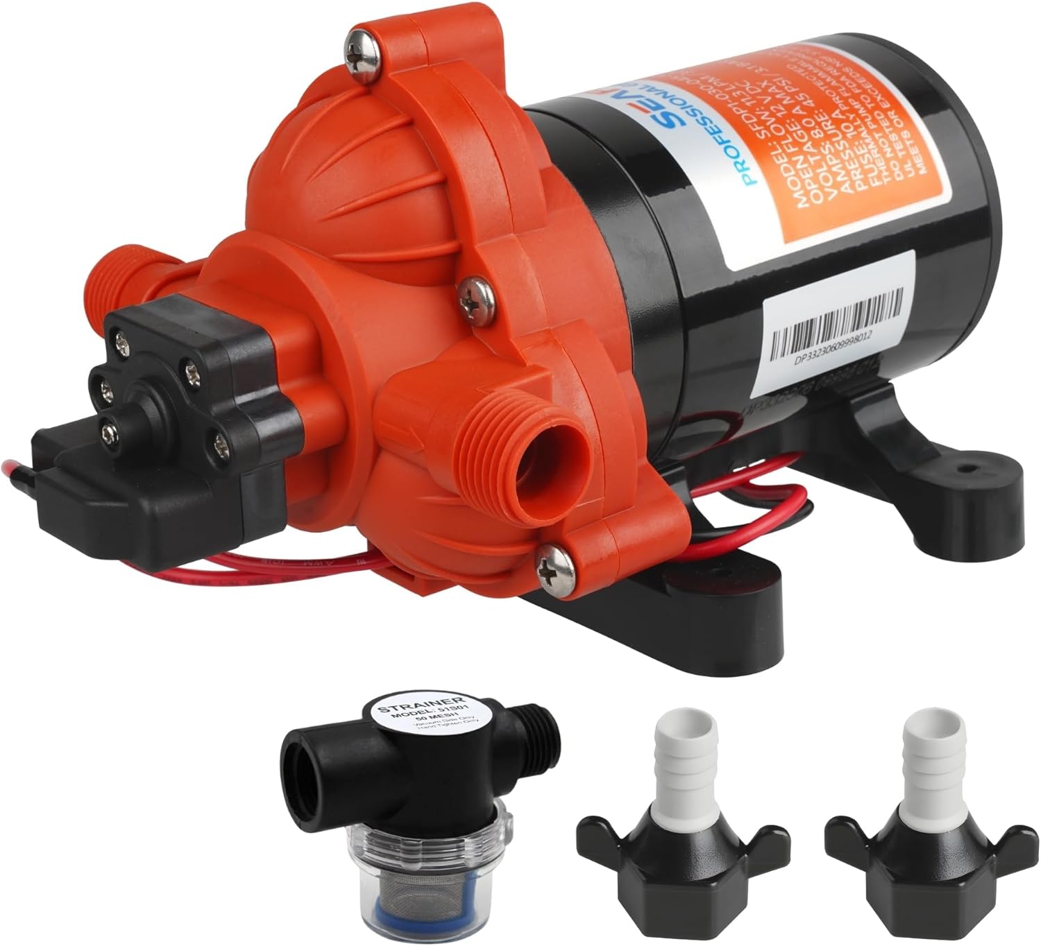 SEAFLO 33 Series 12V DC RV/Camper/Boat/Off-Grid Fresh Water Pressure Pump –12V, 3.0 GPM, 45 PSI, On Demand Self-Priming, Built-In Pressure Switch - NSF, CE & Rohs Certified, UL Listed, 4-Year Warranty